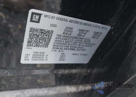 2021 GMC Terrain Awd Slt из США, поврежденный, VIN 3GKALVEV9ML312733